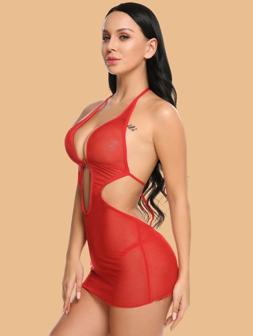women solid red nylon camisole - 22451693 -  Standard Image - 2