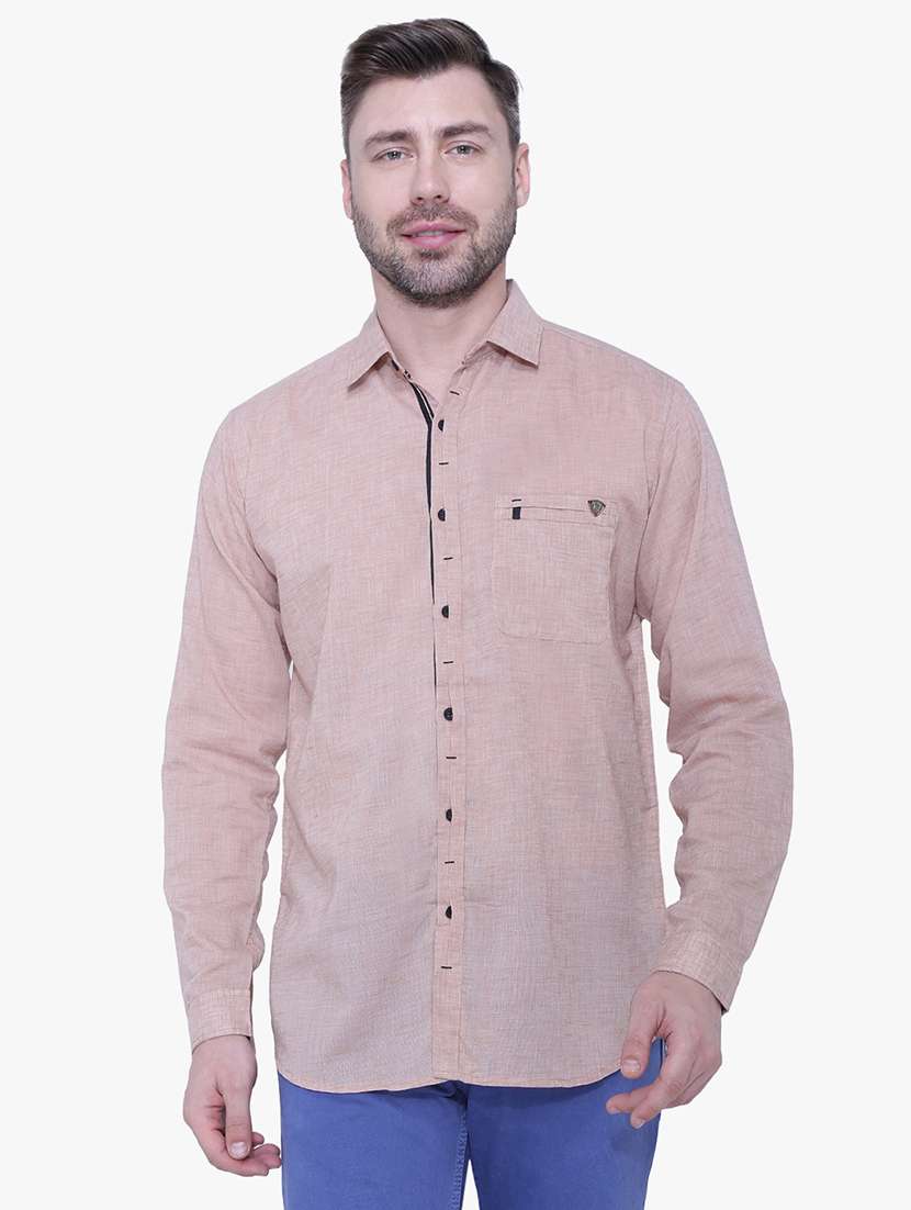 men solid long sleeve regular fit casual shirt