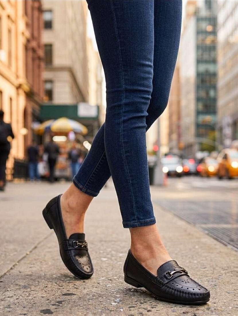 Women Black Slip On Loafer - 22451837 -  Standard Image - 2