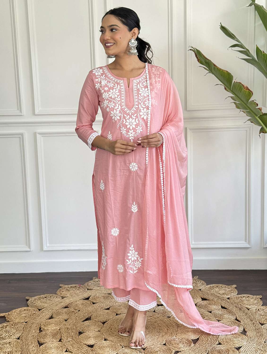 women peach kurta pant set - 22451883 -  Standard Image - 2