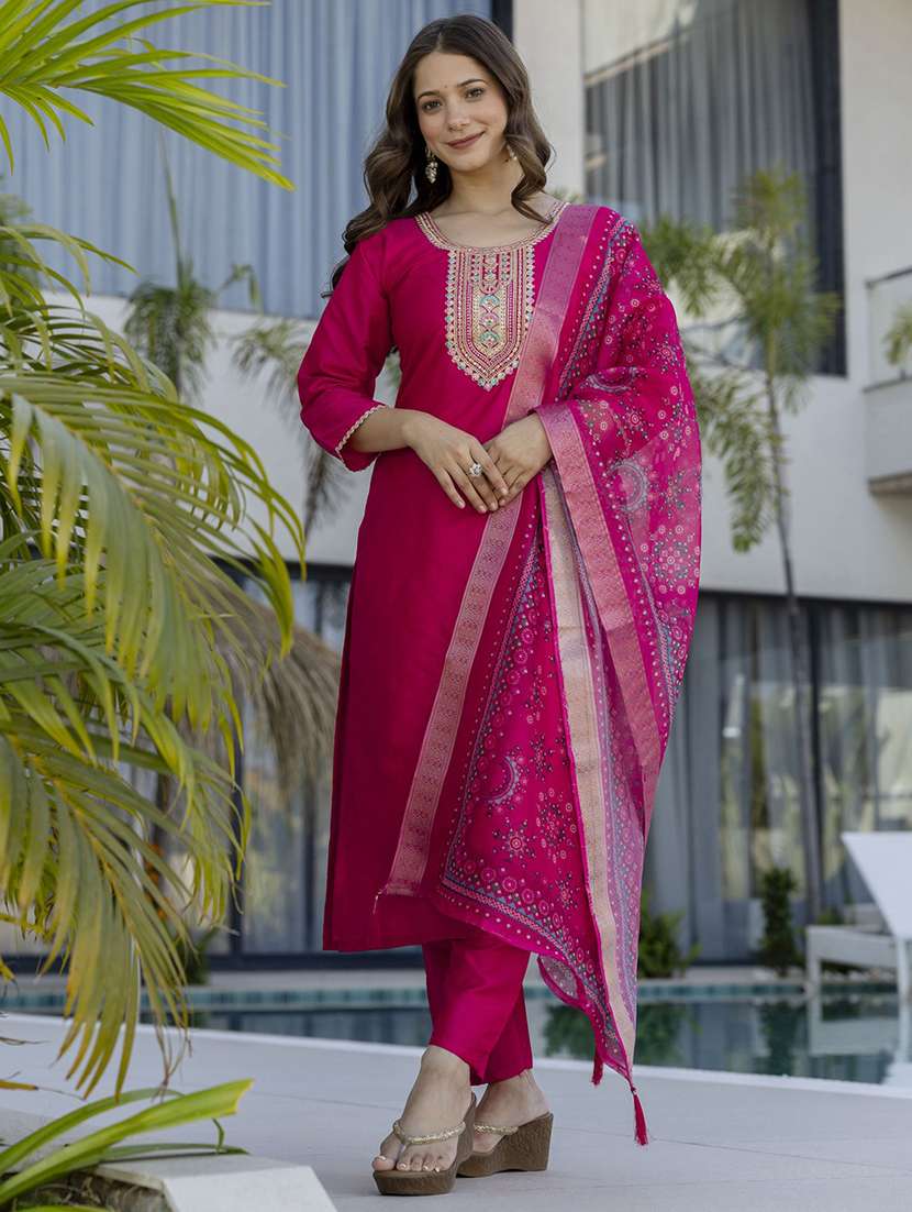 women pink kurta pant set - 22451889 -  Standard Image - 2