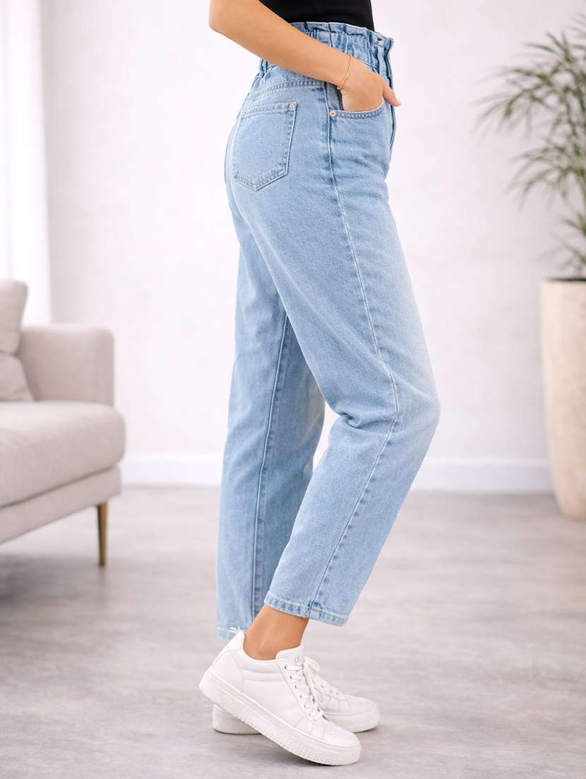 women solid high rise mom fit jean - 22451908 -  Standard Image - 2