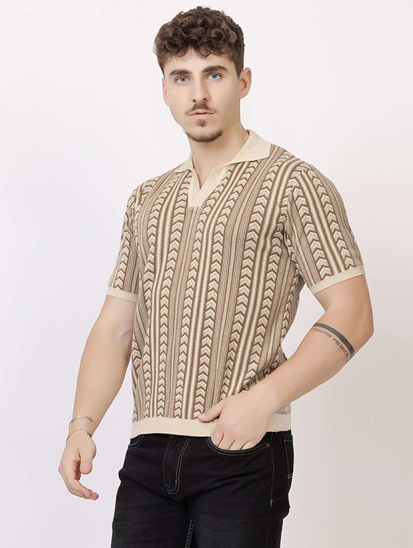 men beige cotton plain t-shirt - 22451938 -  Standard Image - 2