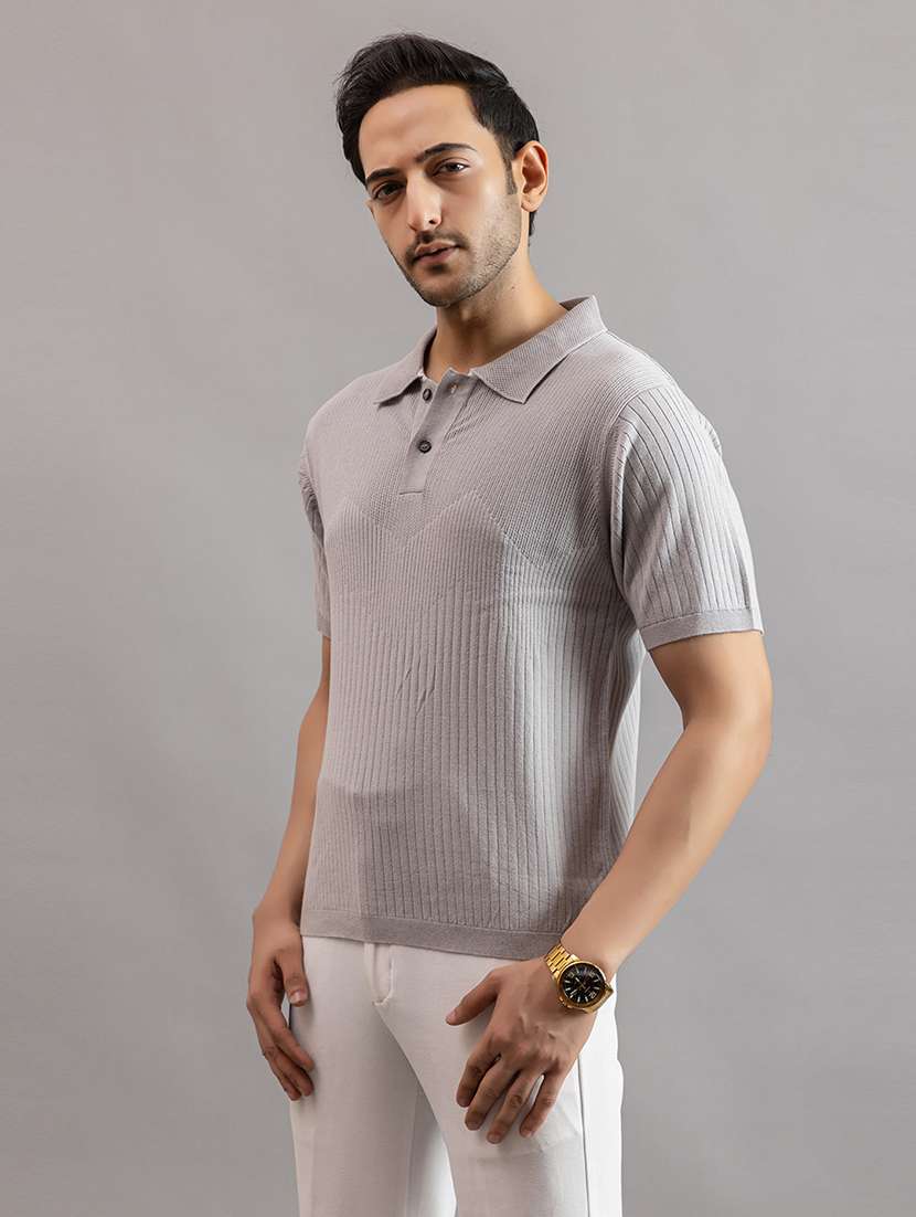 men grey cotton plain t-shirt - 22451983 -  Standard Image - 2