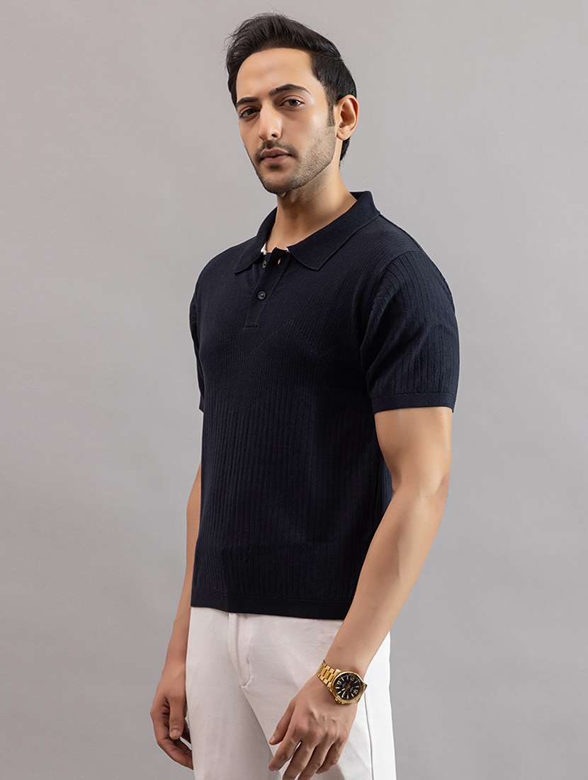 men navy blue cotton plain t-shirt - 22451984 -  Standard Image - 2