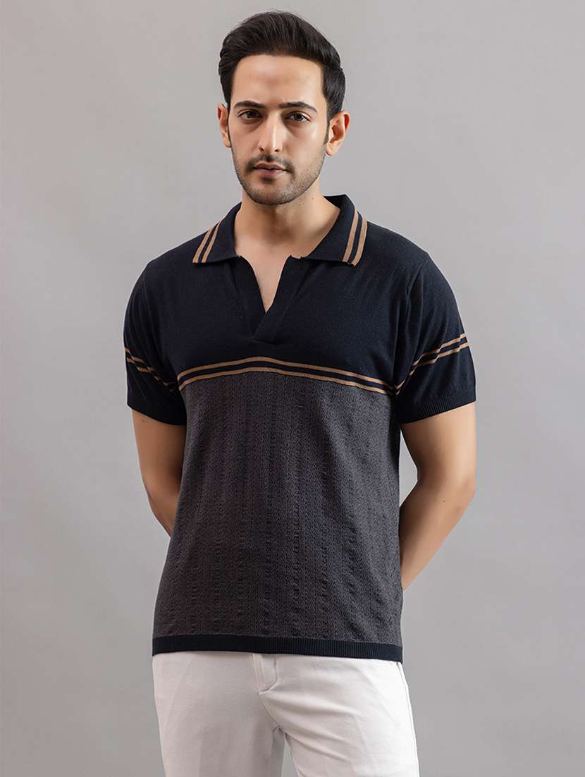 men navy blue cotton plain t-shirt - 22451988 -  Standard Image - 2