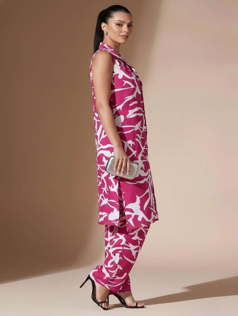 women printed sleeveless ethnic co-ord set - 22451991 -  Standard Image - 2