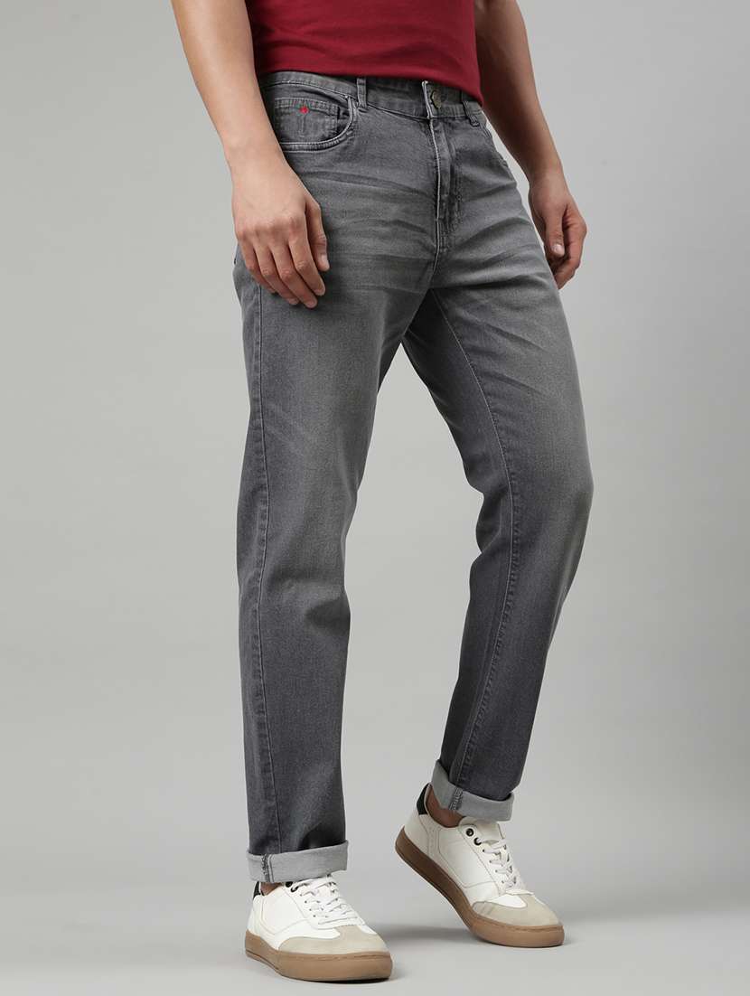 men washed mid rise full length tapered jeans - 22452026 -  Standard Image - 2