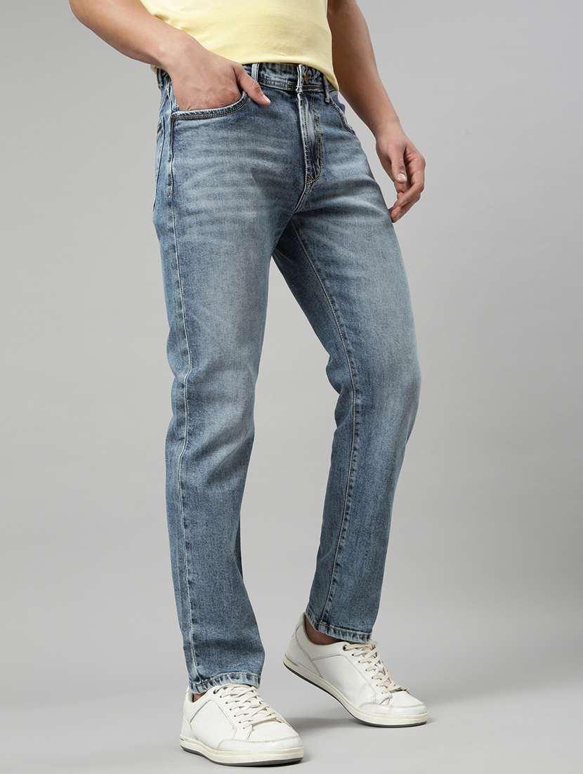 men washed mid rise full length tapered jeans - 22452027 -  Standard Image - 2