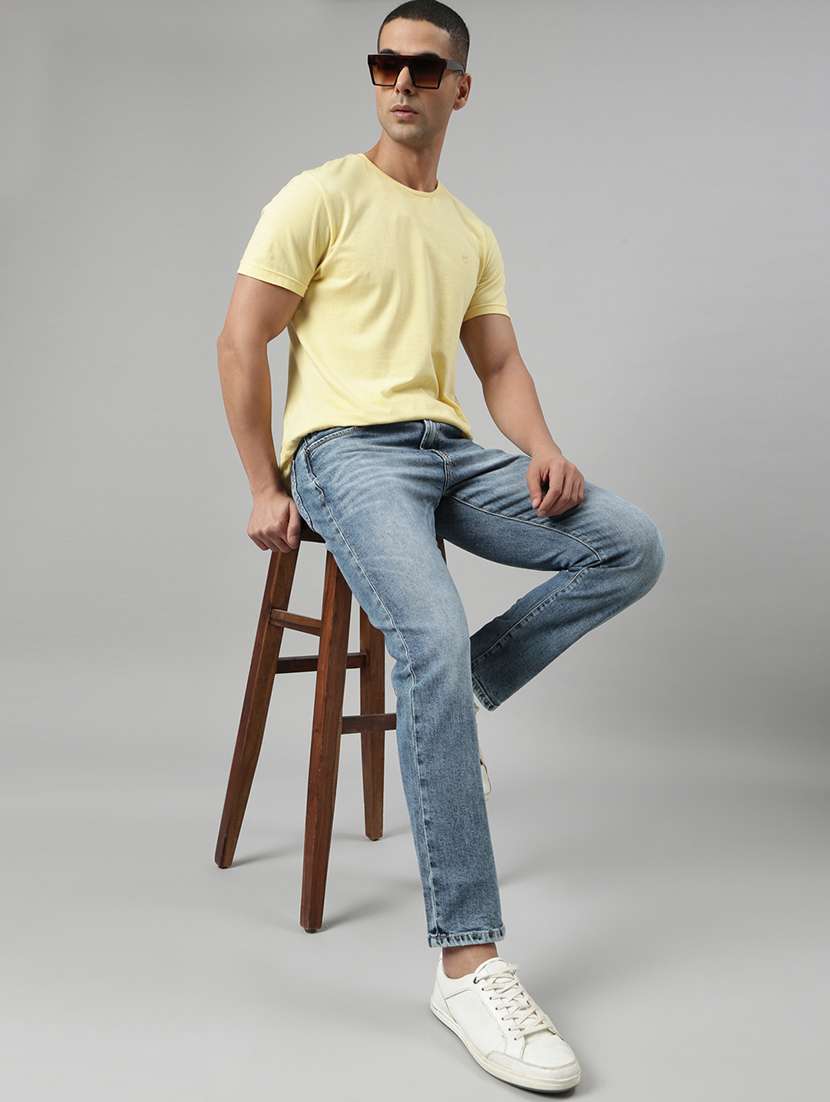 men washed mid rise full length tapered jeans - 22452027 -  Standard Image - 7