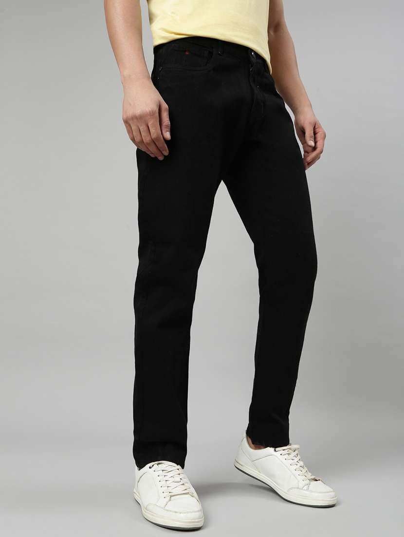 men plain mid rise full length tapered jeans - 22452028 -  Standard Image - 2