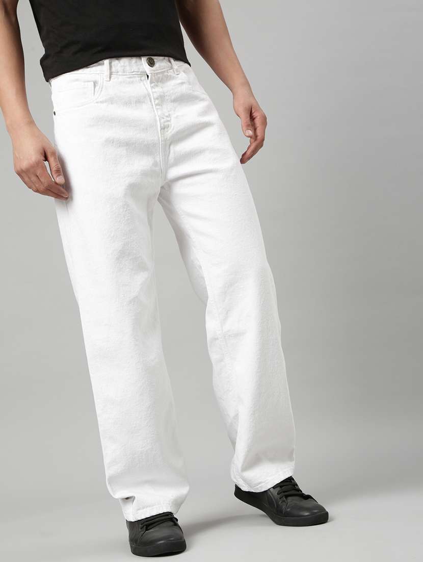 men plain mid rise full length straight jeans - 22452029 -  Standard Image - 2