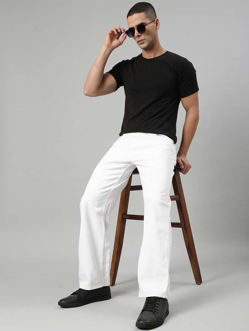 men plain mid rise full length straight jeans - 22452029 -  Standard Image - 7