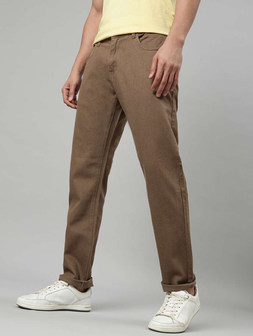 men plain mid rise full length tapered jeans - 22452030 -  Standard Image - 2