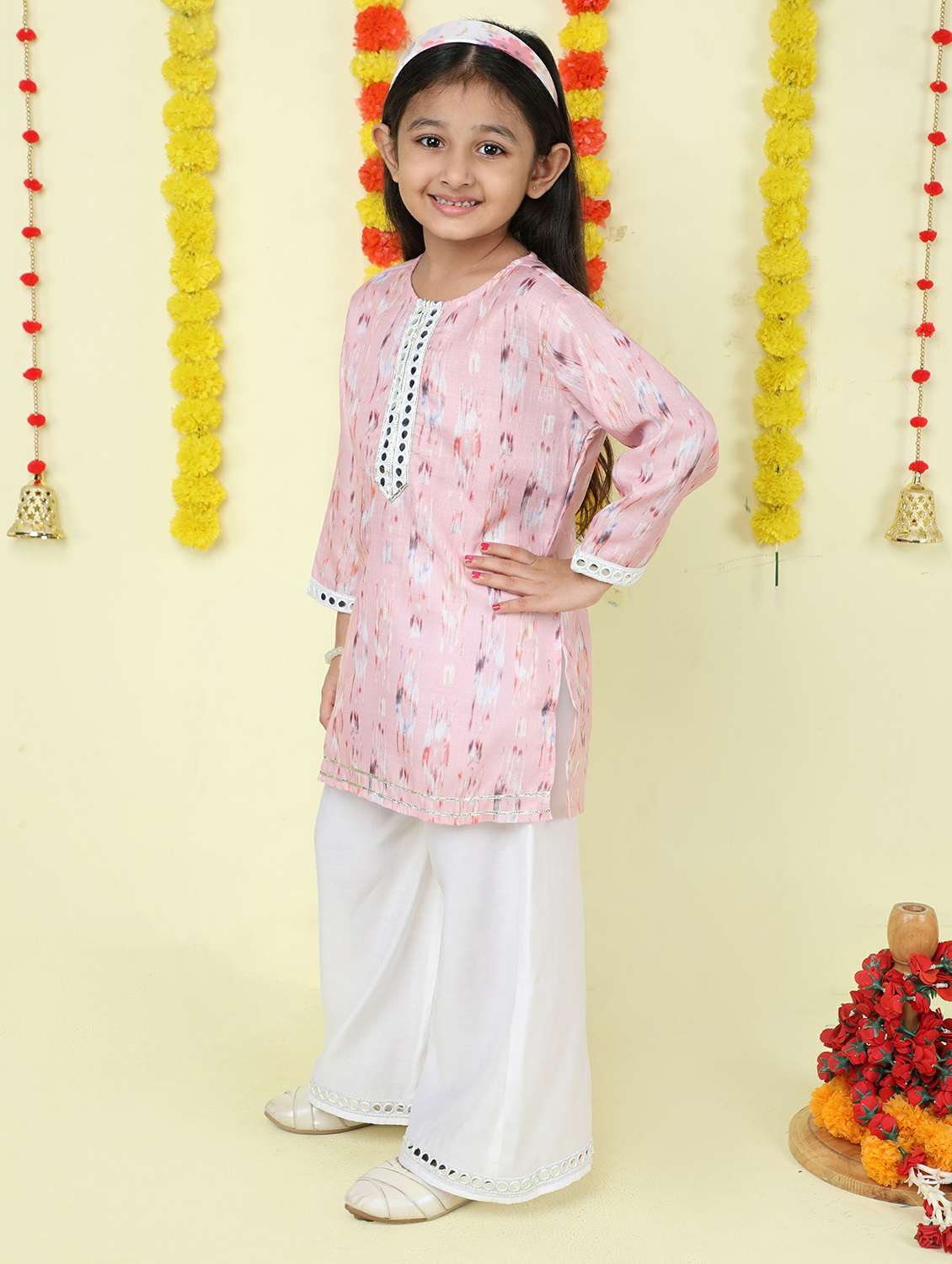 girls abstract pink cotton straight dress - 22452080 -  Standard Image - 2
