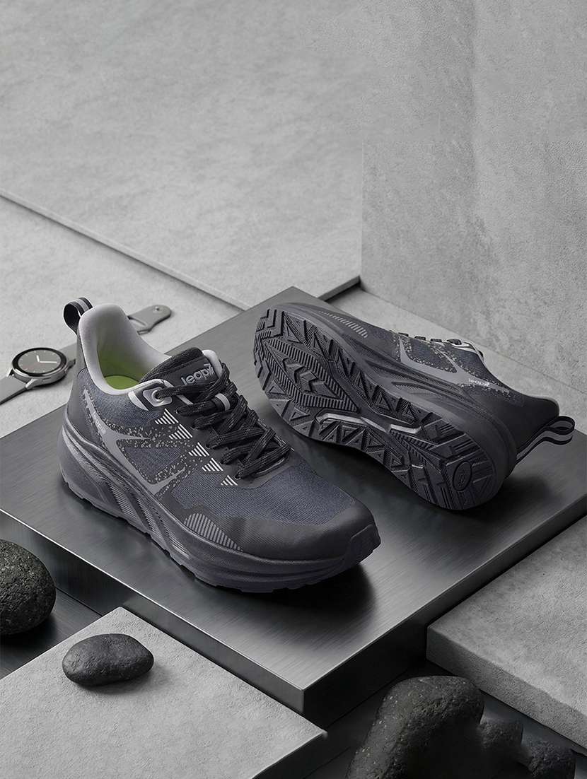 men color block lace up sport shoes
