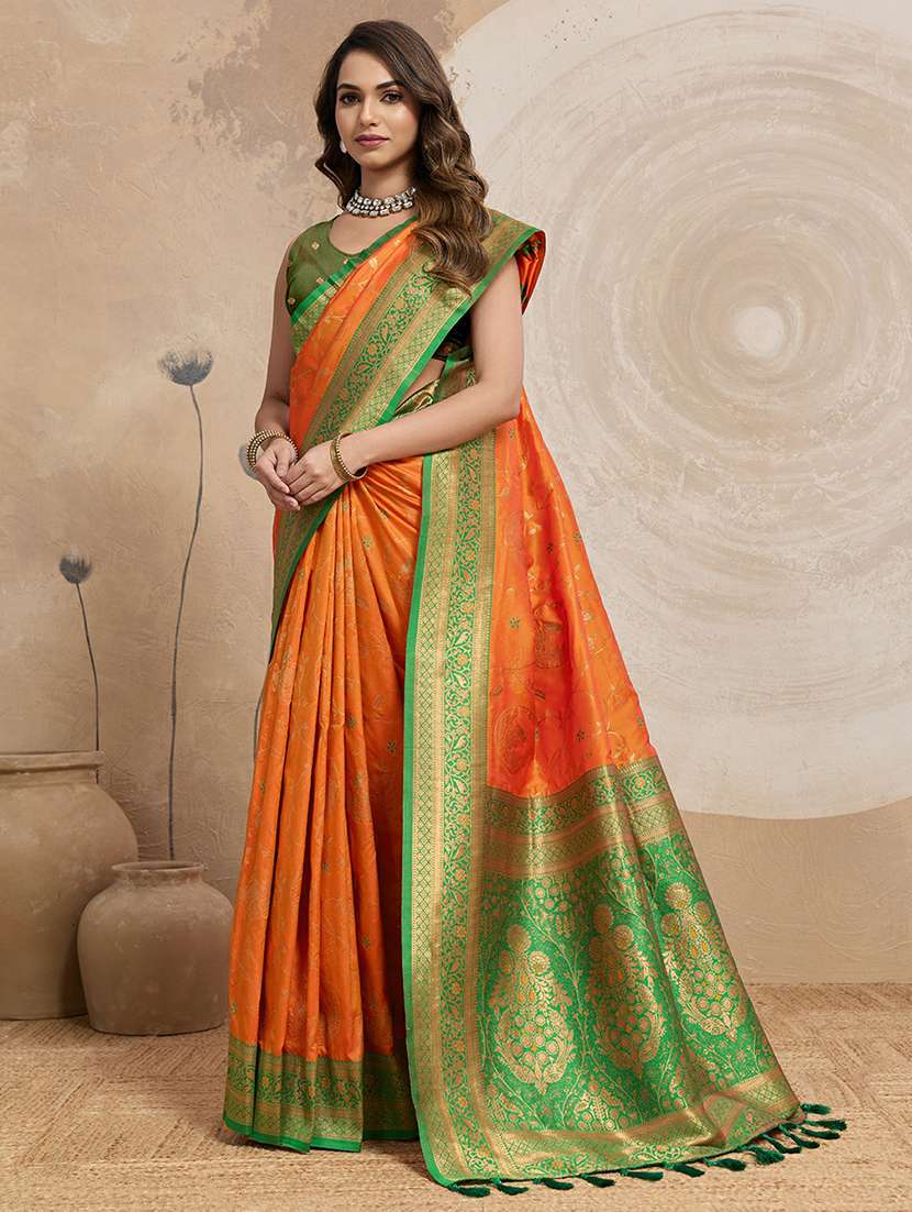 Women Self Design Banarasi Saree With Blouse - 22452274 -  Standard Image - 2