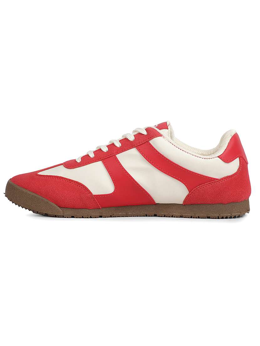 men red lace up sneaker - 22452362 -  Standard Image - 2