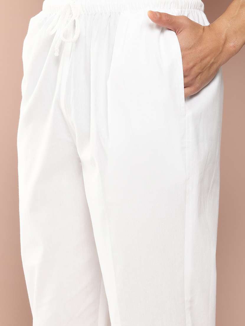 Men Solid With Work Mandarin Neck Kurta Pyjama Set - 22452772 -  Standard Image - 7