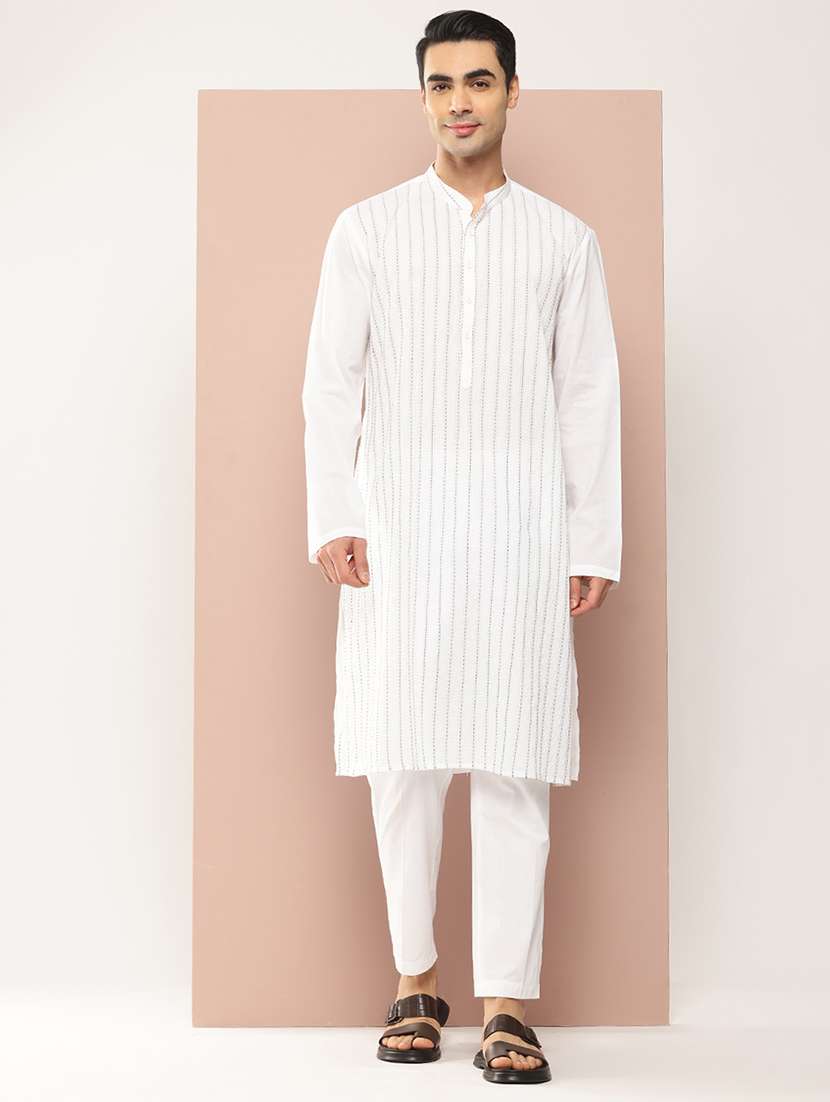 men long sleeve kurta and pyjama ethnic set - 22452789 -  Standard Image - 2