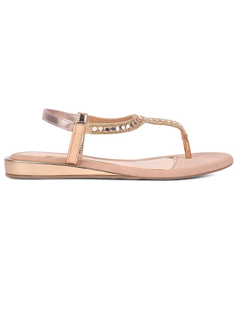 women embellished t-strap flat sandal - 22453011 -  Standard Image - 2