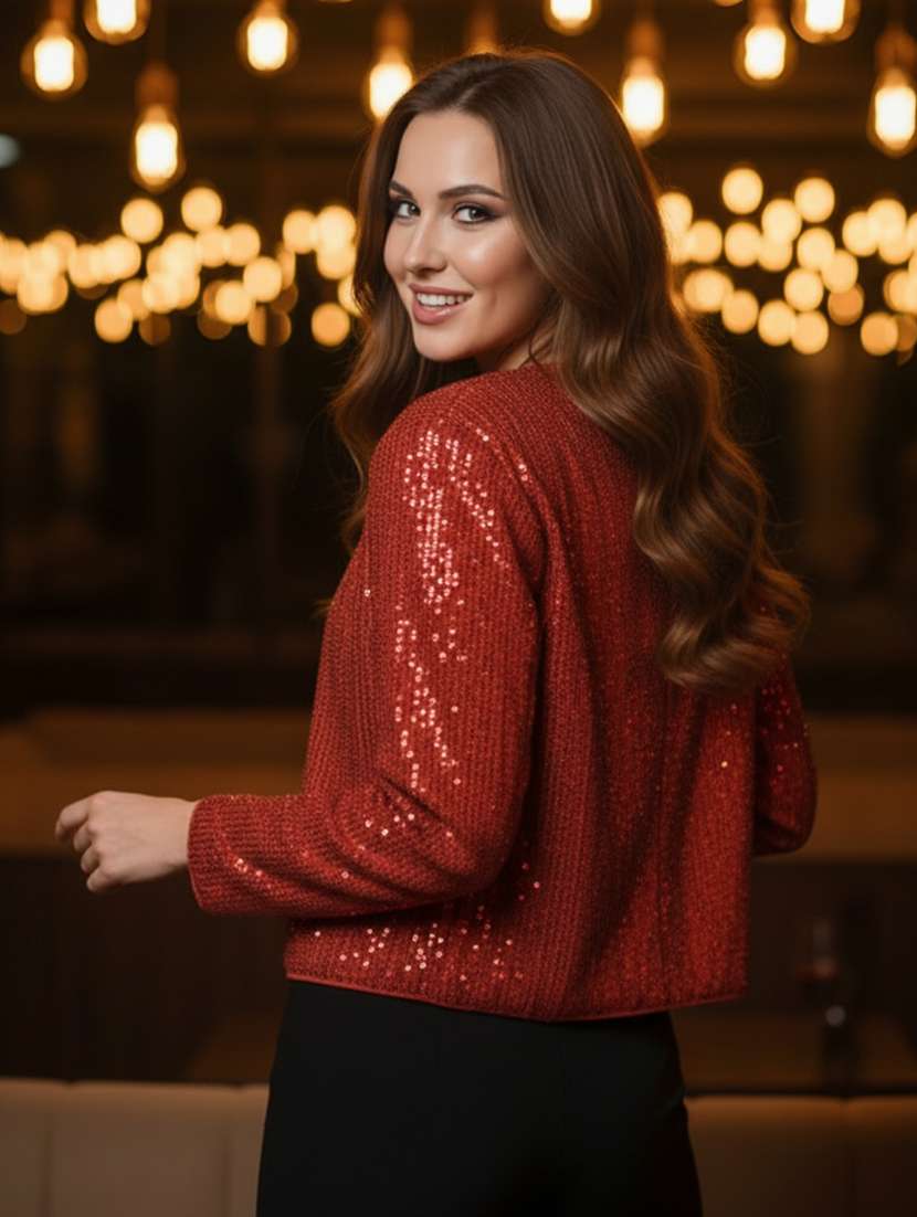 women rust polyester regular shrug - 22453410 -  Standard Image - 2