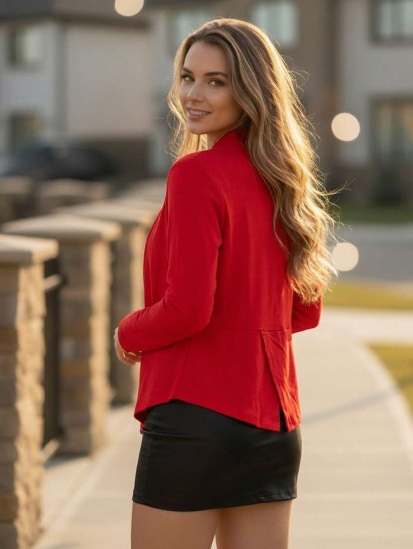 women red viscose regular shrug - 22453418 -  Standard Image - 2