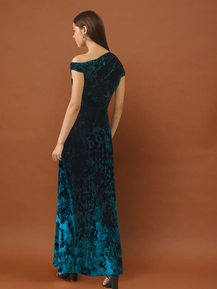 women single shoulder velvet solid dress - 22453503 -  Standard Image - 2