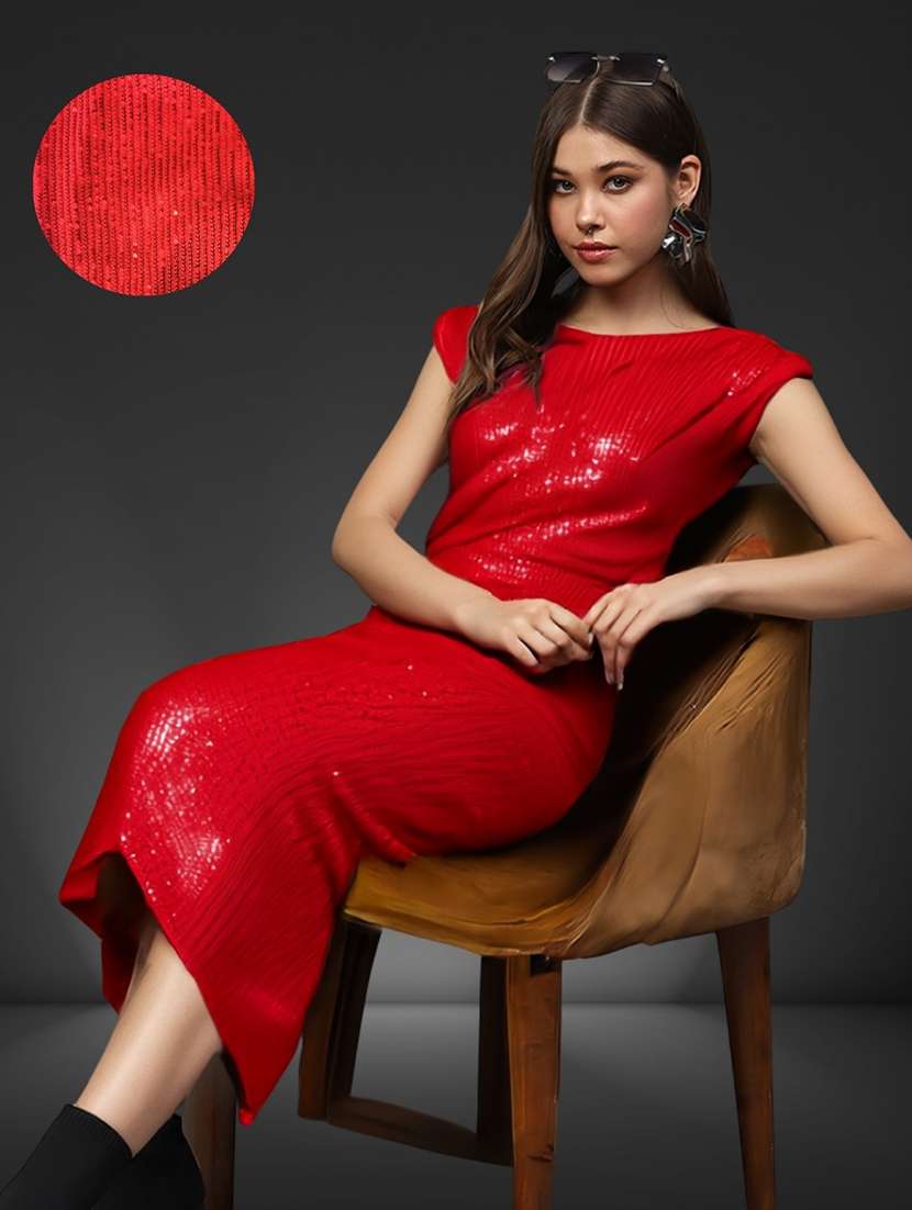women red polyester bodycon dress - 22453529 -  Standard Image - 2