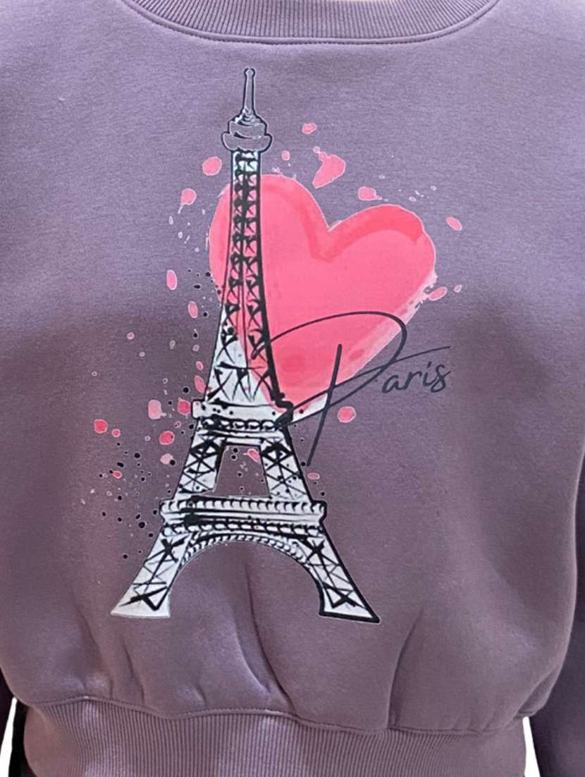 women purple fleece plain sweatshirt - 22453591 -  Standard Image - 2