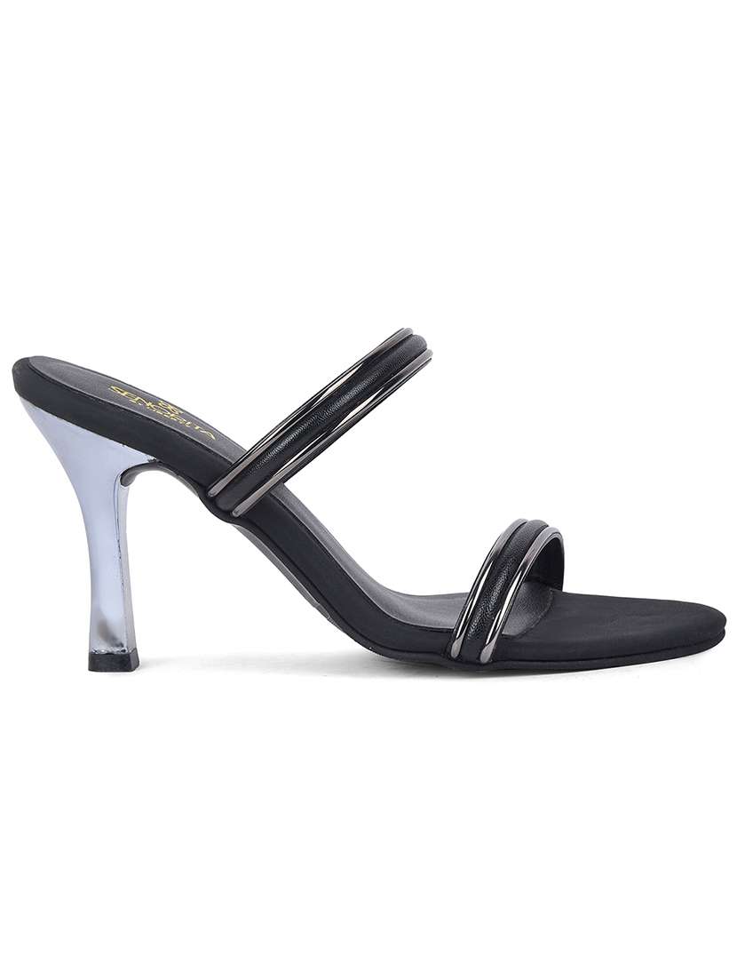 Women Black Slip On Sandal - 22453603 -  Standard Image - 2