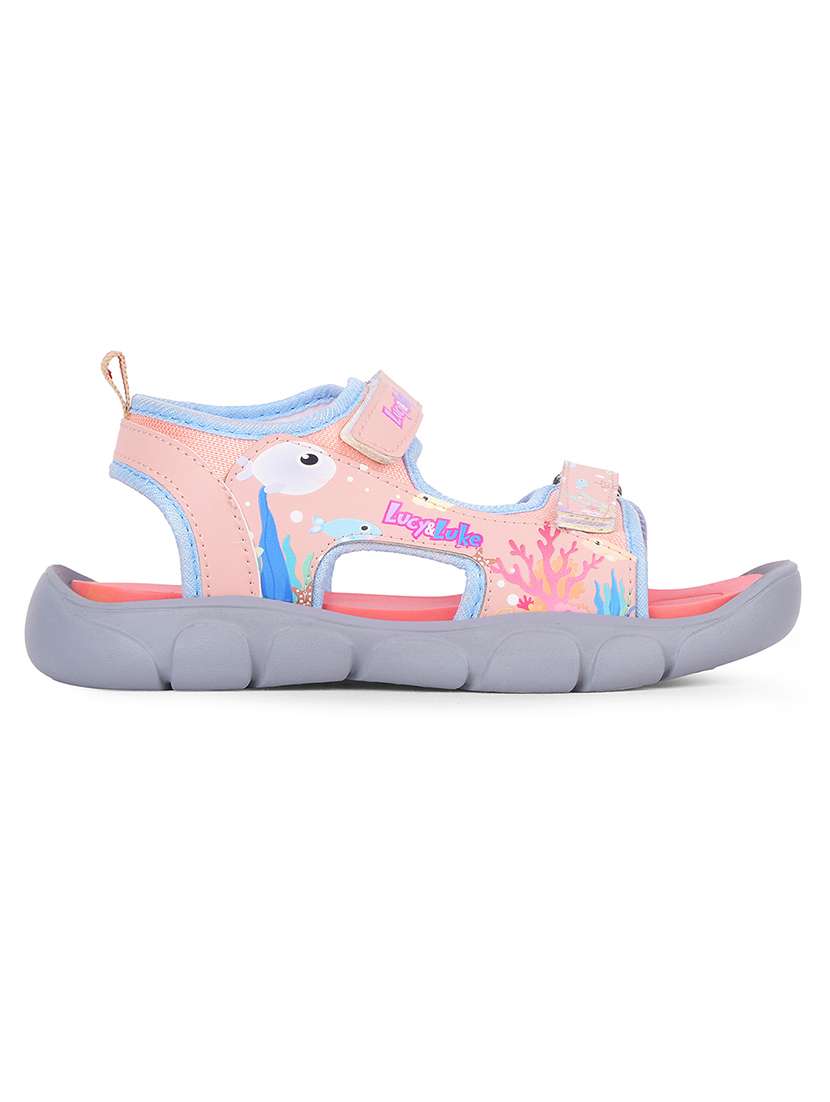 kids pink pu sandals & floater - 22453625 -  Standard Image - 2
