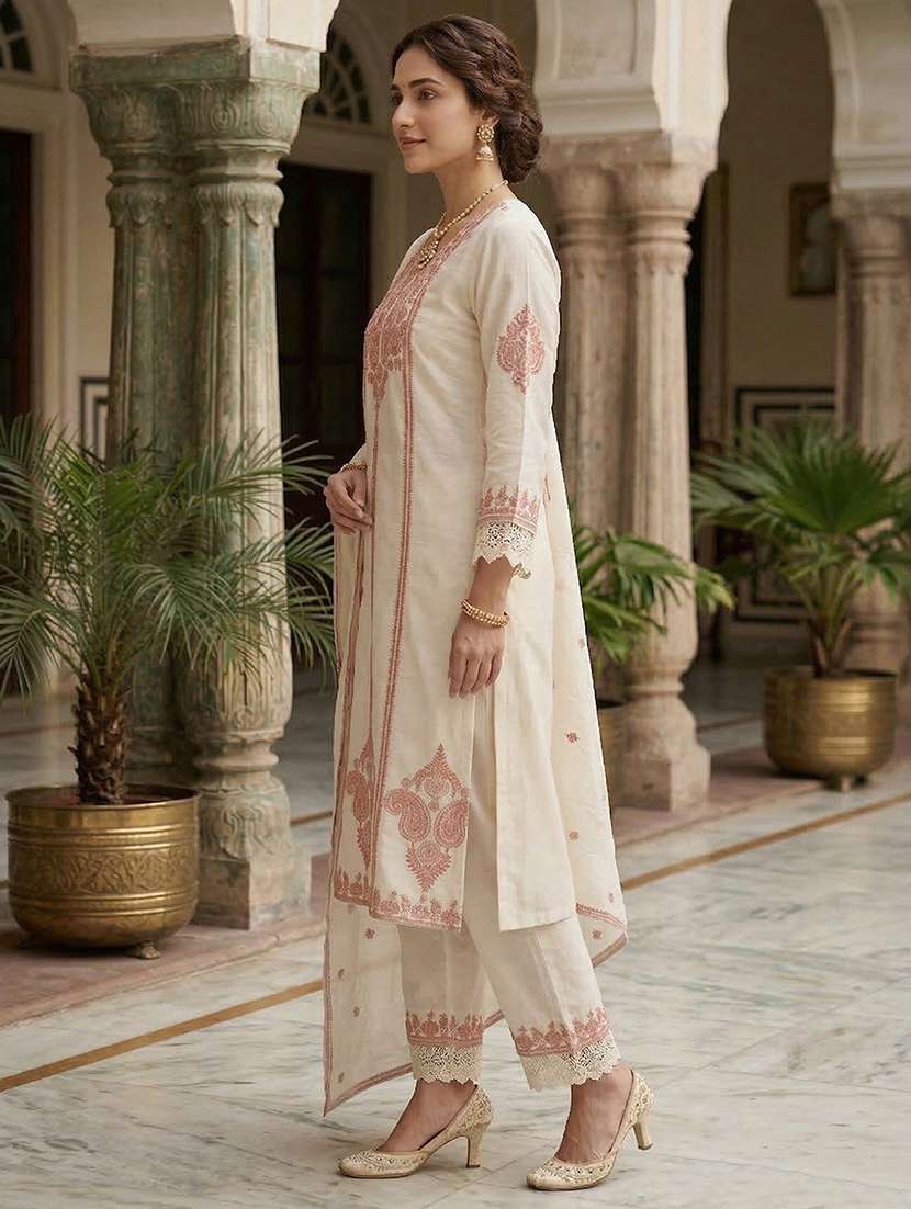 women white kurta salwar set - 22453766 -  Standard Image - 2