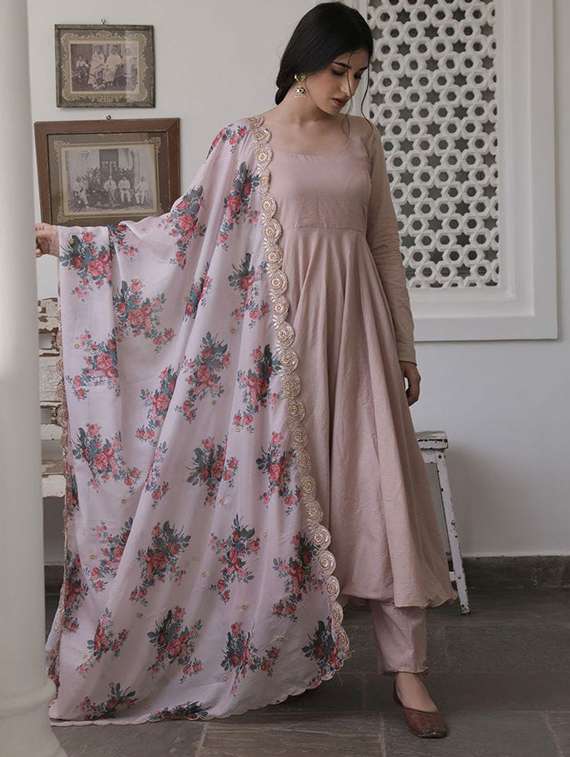 women solid beige kurta pant set - 22453769 -  Standard Image - 2