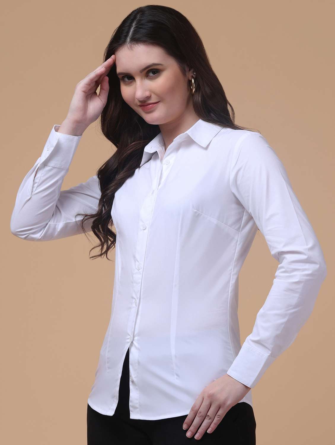 Women Solid Long Sleeve Regular Fit Shirt - 22453799 -  Standard Image - 2