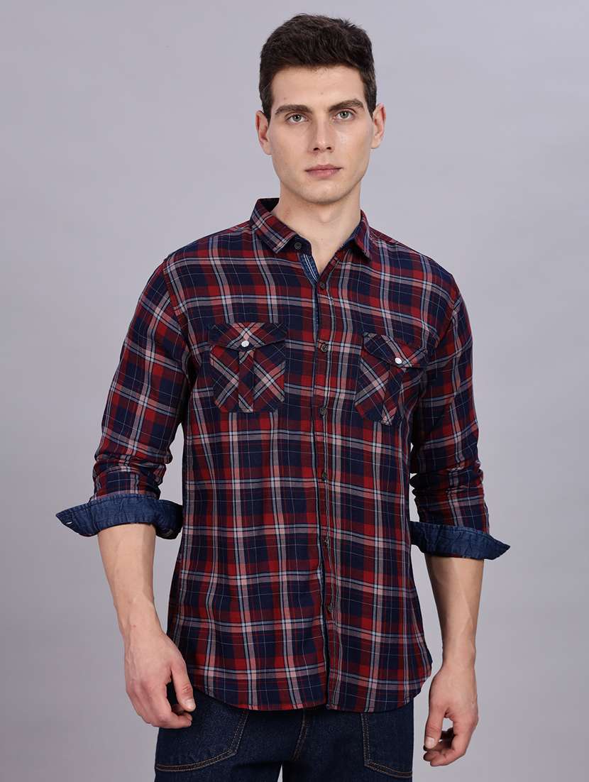 men checkered long sleeve regular fit casual shirt - 22453874 -  Standard Image - 2