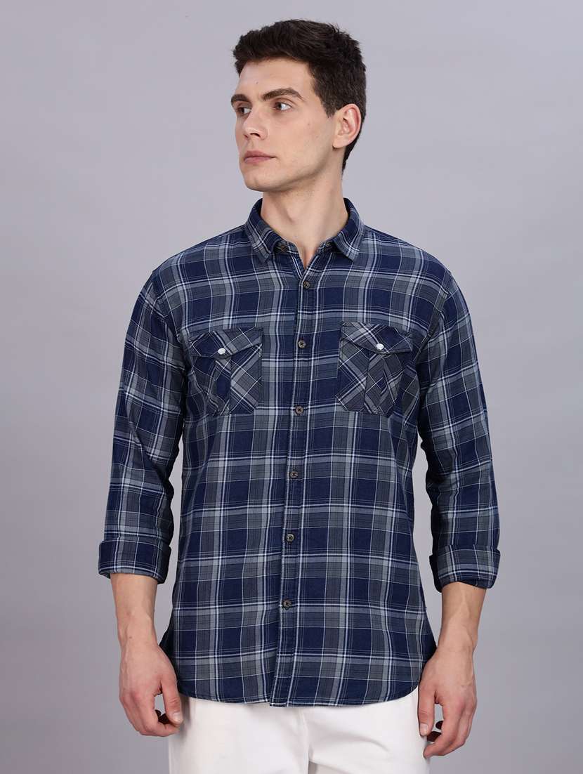 men checkered long sleeve regular fit casual shirt - 22453876 -  Standard Image - 2
