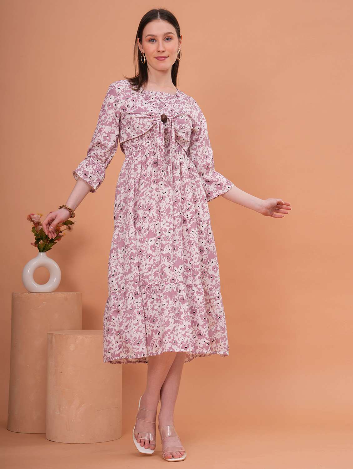 women purple crepe gown dress - 22453931 -  Standard Image - 2