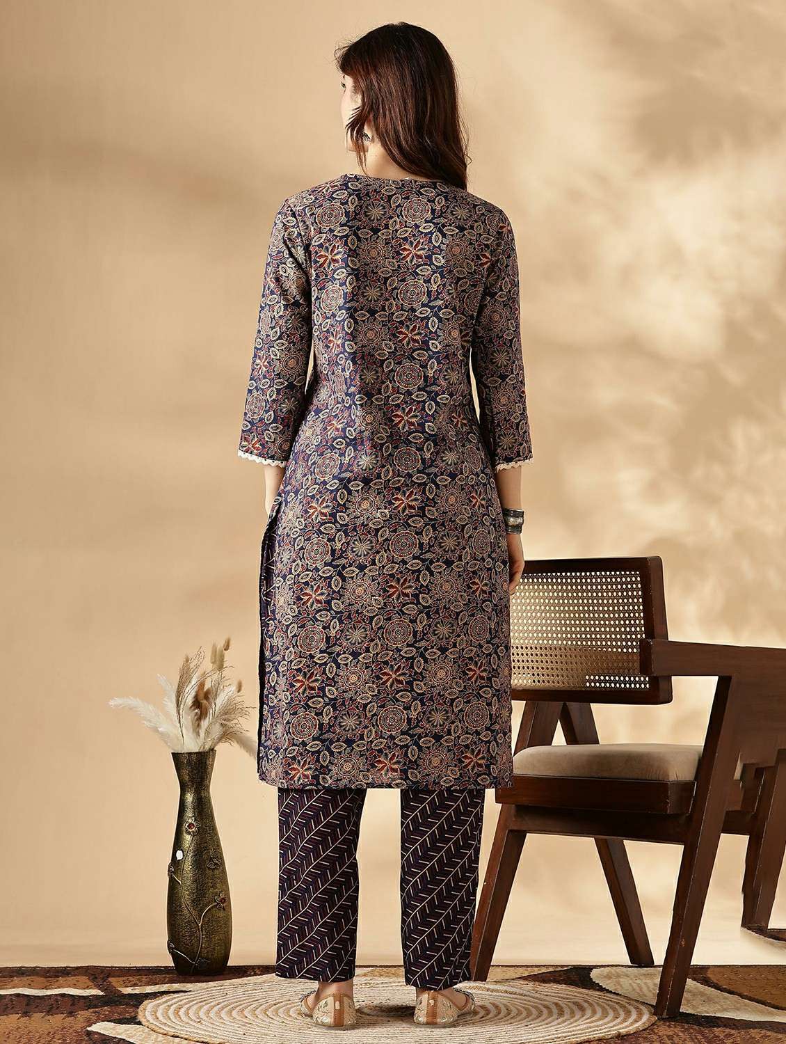 Women Navy Blue Suit Set - 22453962 -  Standard Image - 2