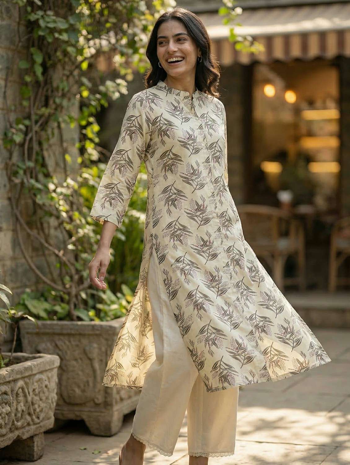 women olive kurta pant set - 22453993 -  Standard Image - 2