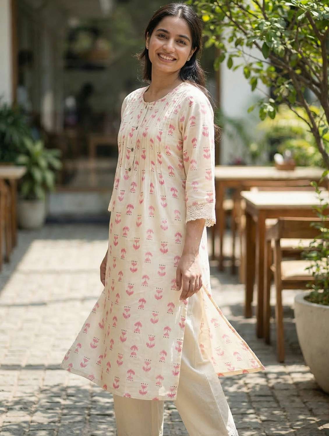 Women Pink Kurta Pant Set - 22453994 -  Standard Image - 2