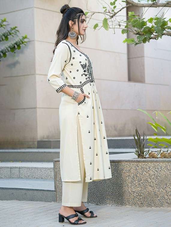 women beige beige kurta pant set - 22454000 -  Standard Image - 2