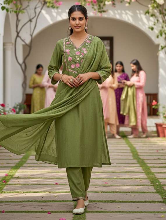 women green suit set - 22454013 -  Standard Image - 2