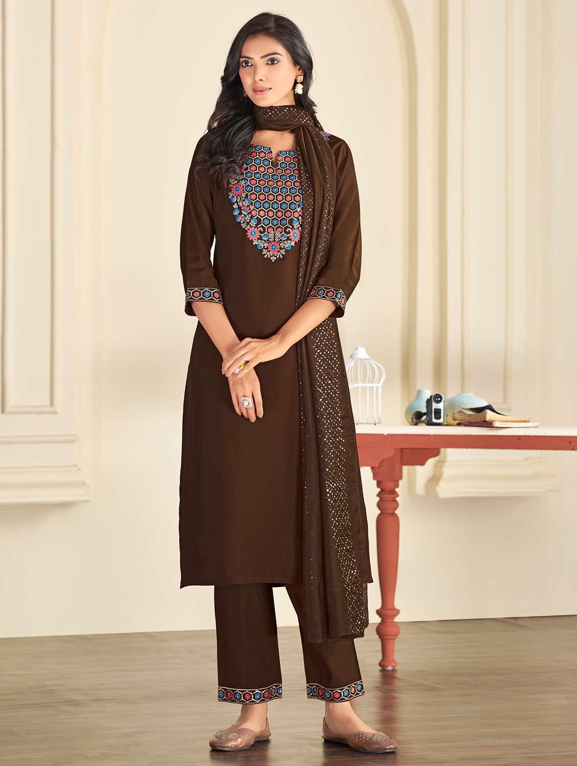 women brown suit set