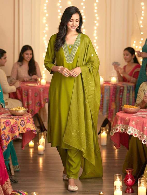 women green suit set - 22454024 -  Standard Image - 2