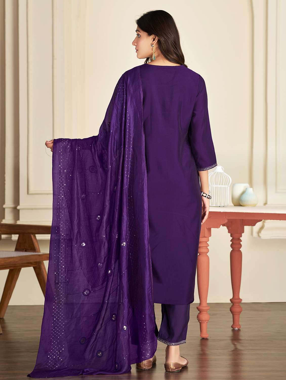 women purple suit set - 22454025 -  Standard Image - 2