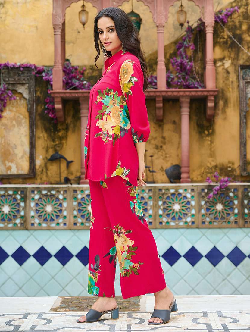 women printed three quarter sleeve ethnic co-ord set - 22454086 -  Standard Image - 2
