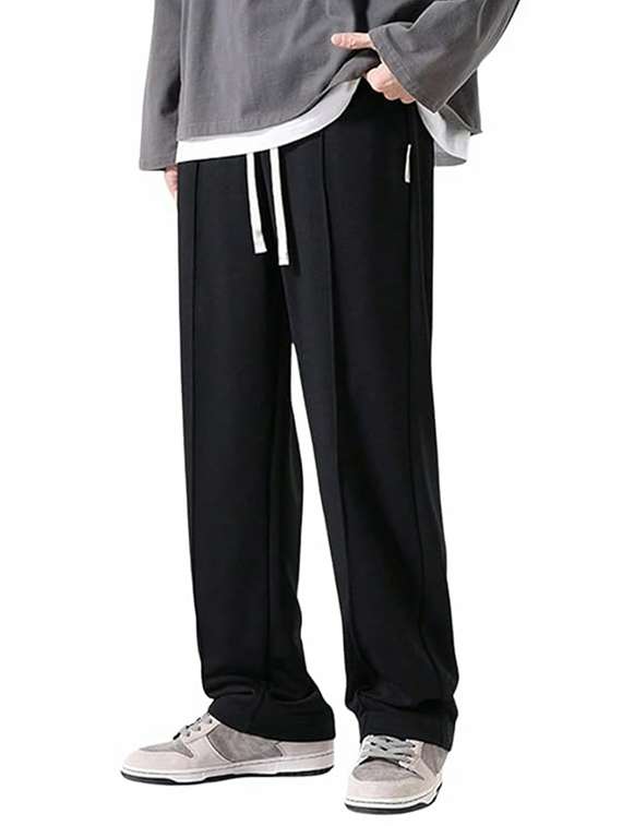 men black lycra blend  full length track pant - 22454359 -  Standard Image - 2