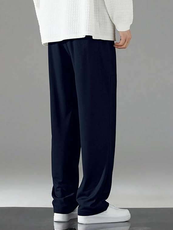 men solid mid rise relaxed fit track pant - 22454360 -  Standard Image - 2
