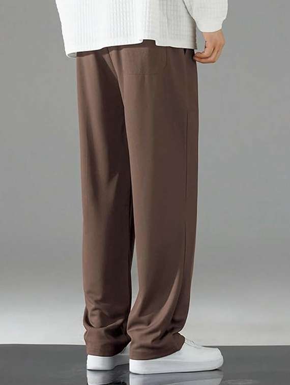 men solid mid rise relaxed fit track pant - 22454361 -  Standard Image - 2